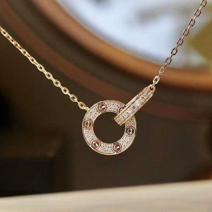 [Camiery] LOVE  FULL DIAMOND PENDANT NECKLACE