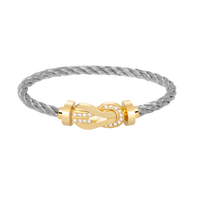 [Camiery]CHANCE LARGE 8 FIGURE BUCKLE HALF DIAMOND BRACELET GOLD