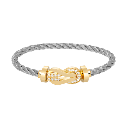 [Camiery]CHANCE LARGE 8 FIGURE BUCKLE HALF DIAMOND BRACELET GOLD