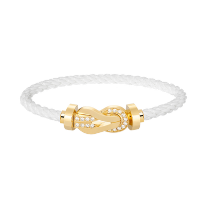[Camiery]CHANCE LARGE 8 FIGURE BUCKLE HALF DIAMOND BRACELET GOLD