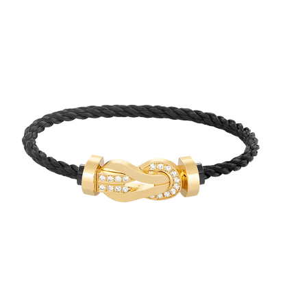 [Camiery]CHANCE LARGE 8 FIGURE BUCKLE HALF DIAMOND BRACELET GOLD