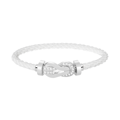 [Camiery]CHANCE LARGE 8 FIGURE BUCKLE HALF DIAMOND BRACELET SILVER