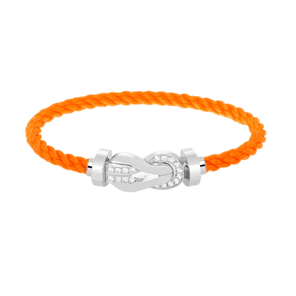 [Camiery]CHANCE LARGE 8 FIGURE BUCKLE HALF DIAMOND BRACELET SILVER