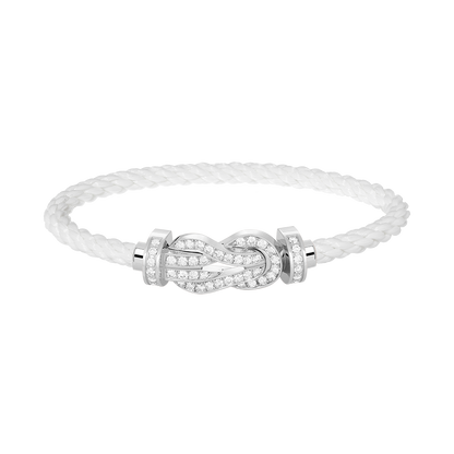 [Camiery]CHANCE LARGE 8 FIGURE BUCKLE FULL DIAMOND BRACELET SILVER