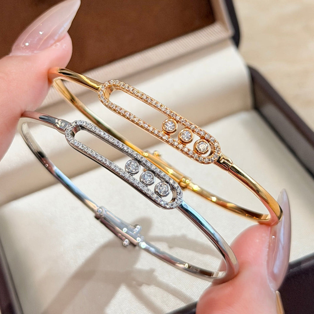 [Camiery]Move Pavé Diamond Bangle Bracelet M