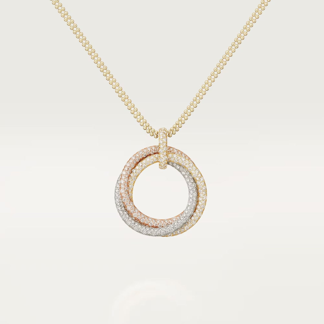 [Camiery] TRINITY LARGE FULL DIAMOND  NECKLACE