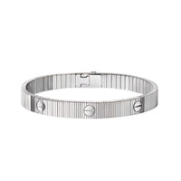 [Camiery]Clover & Love Sliver 2-Piece Bracelet Stack Set