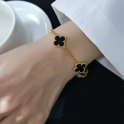 [Camiery] CLOVER 5 MOTIF ONYXS BRACELET COLLECTION