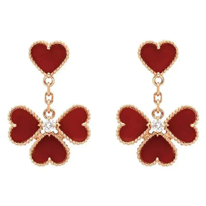 [Camiery]SWEET CLOVER CARNELIAN EARRINGS