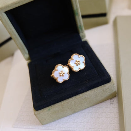 [Camiery]LUCKY PINK GOLD WHITE MOP EARRINGS