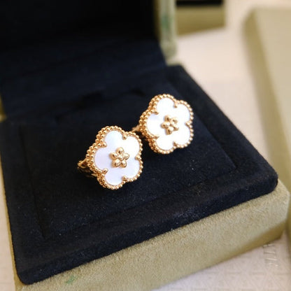 [Camiery]LUCKY PINK GOLD WHITE MOP EARRINGS