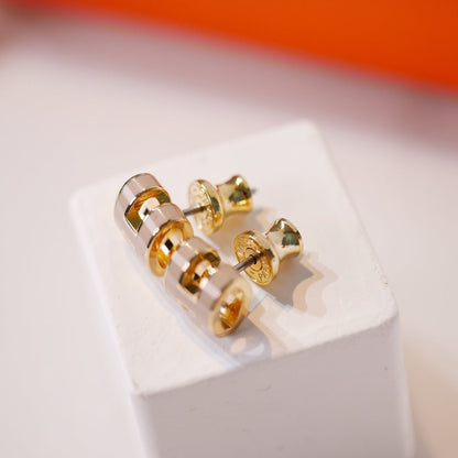 [Camiery]MINI POP H GOLD EARRINGS GREY