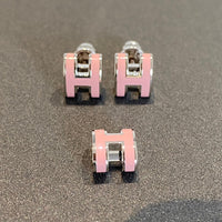[Camiery]MINI POP H SILVER EARRINGS PINK