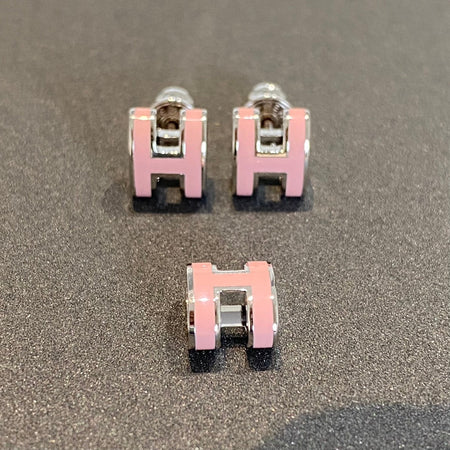 [Camiery]MINI POP H SILVER EARRINGS PINK