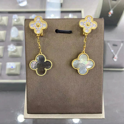 [Camiery]CLOVER  2 MOTIFS  DIAMOND  EARRINGS (MULTIPLE CHOICESç´