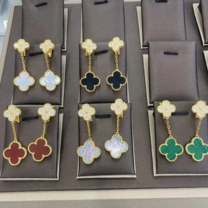 [Camiery]CLOVER  2 MOTIFS  DIAMOND  EARRINGS (MULTIPLE CHOICESç´