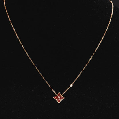 [Camiery]STAR NECKLACE PINK GOLD 1 DIAMOND