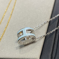 [Camiery]POP H LIGHT BLUE NECKLACE