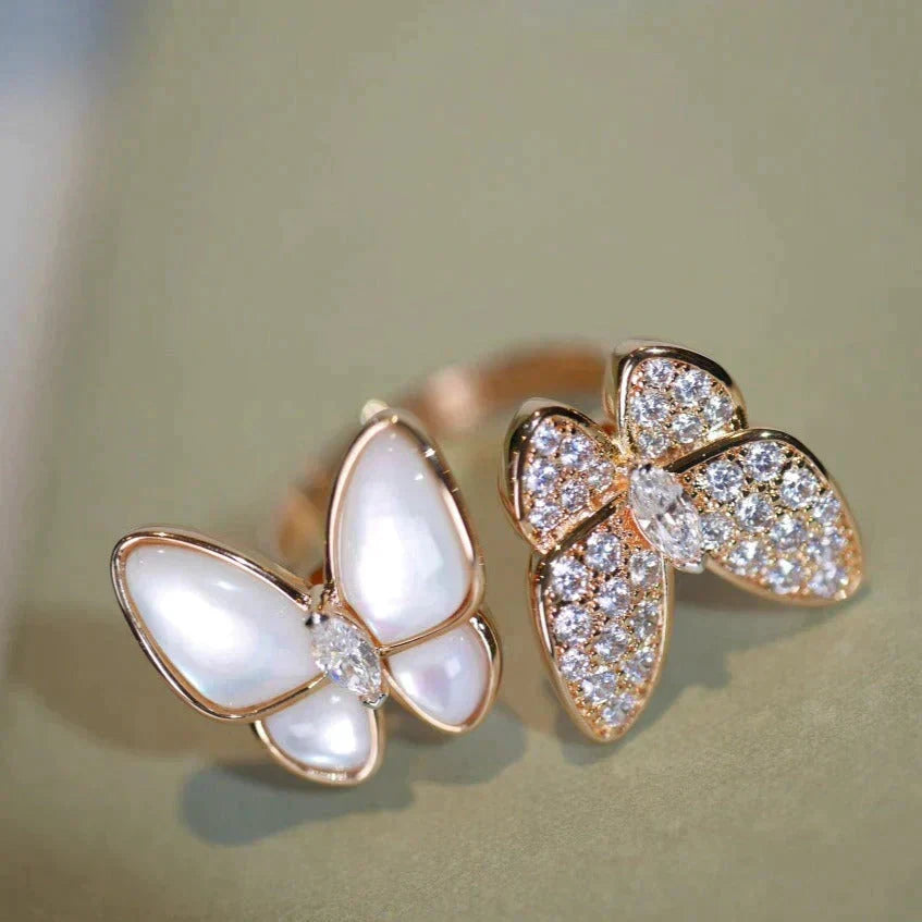 [Camiery]TWIN BUTTERFLY DIAMOND MOP RING