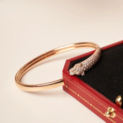 [Camiery] PANTHERE HALF DIAMOND OPEN BRACELET
