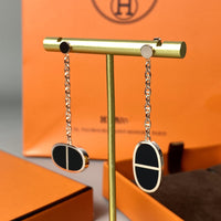 [Camiery]CHAINE VERSO BLACK CERAMIC EARRINGS