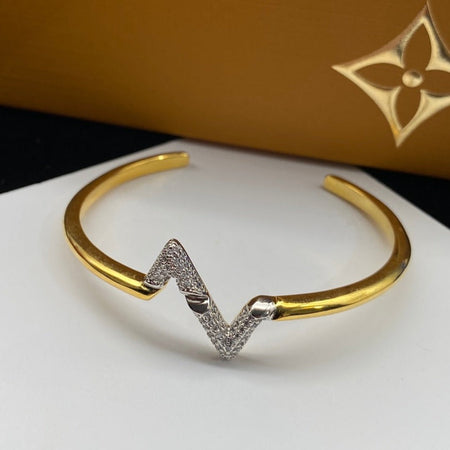 [Camiery]VOLTE UPSITE DOWN DIAMOND GOLD OPEN BRACELET