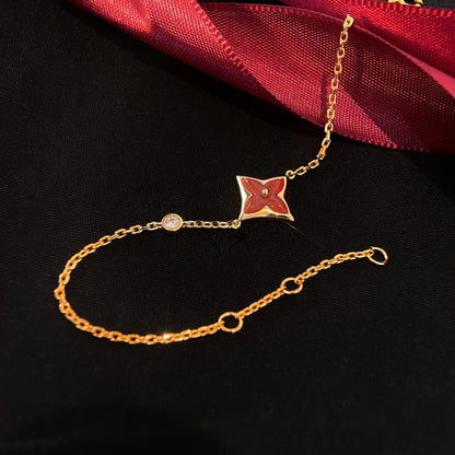 [Camiery]COLOR STAR CARNELIAN PINK GOLD DIAMOND BRACELET