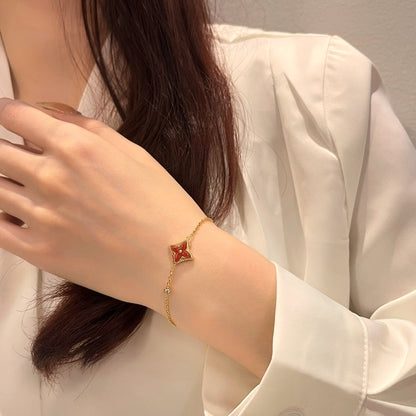 [Camiery]COLOR STAR CARNELIAN PINK GOLD DIAMOND BRACELET