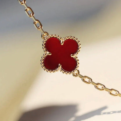 [Camiery]CLOVER 20 MOTIFS CARNELIAN NECKLACE
