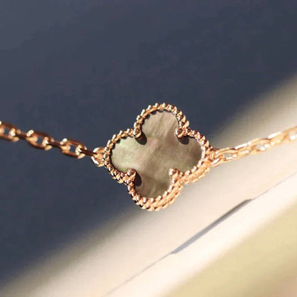 [Camiery]CLOVER 20 MOTIFS DARK MOP DIAMOND  NECKLACE