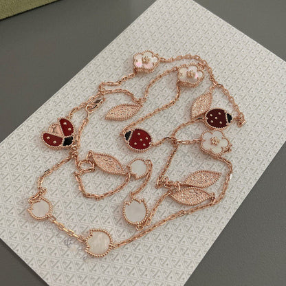 [Camiery]LUCKY SPRING 15 MOTIFS ROSE GOLD NECKLACE