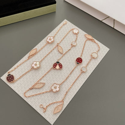 [Camiery]LUCKY SPRING 15 MOTIFS ROSE GOLD NECKLACE