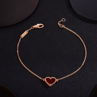 [Camiery]HEART CARNELIAN PINK GOLD BRACELET