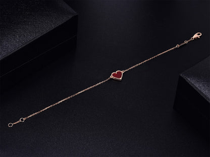 [Camiery]HEART CARNELIAN PINK GOLD BRACELET