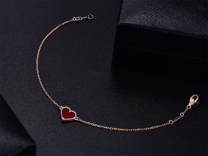 [Camiery]HEART CARNELIAN PINK GOLD BRACELET