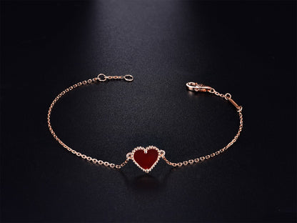 [Camiery]HEART CARNELIAN PINK GOLD BRACELET