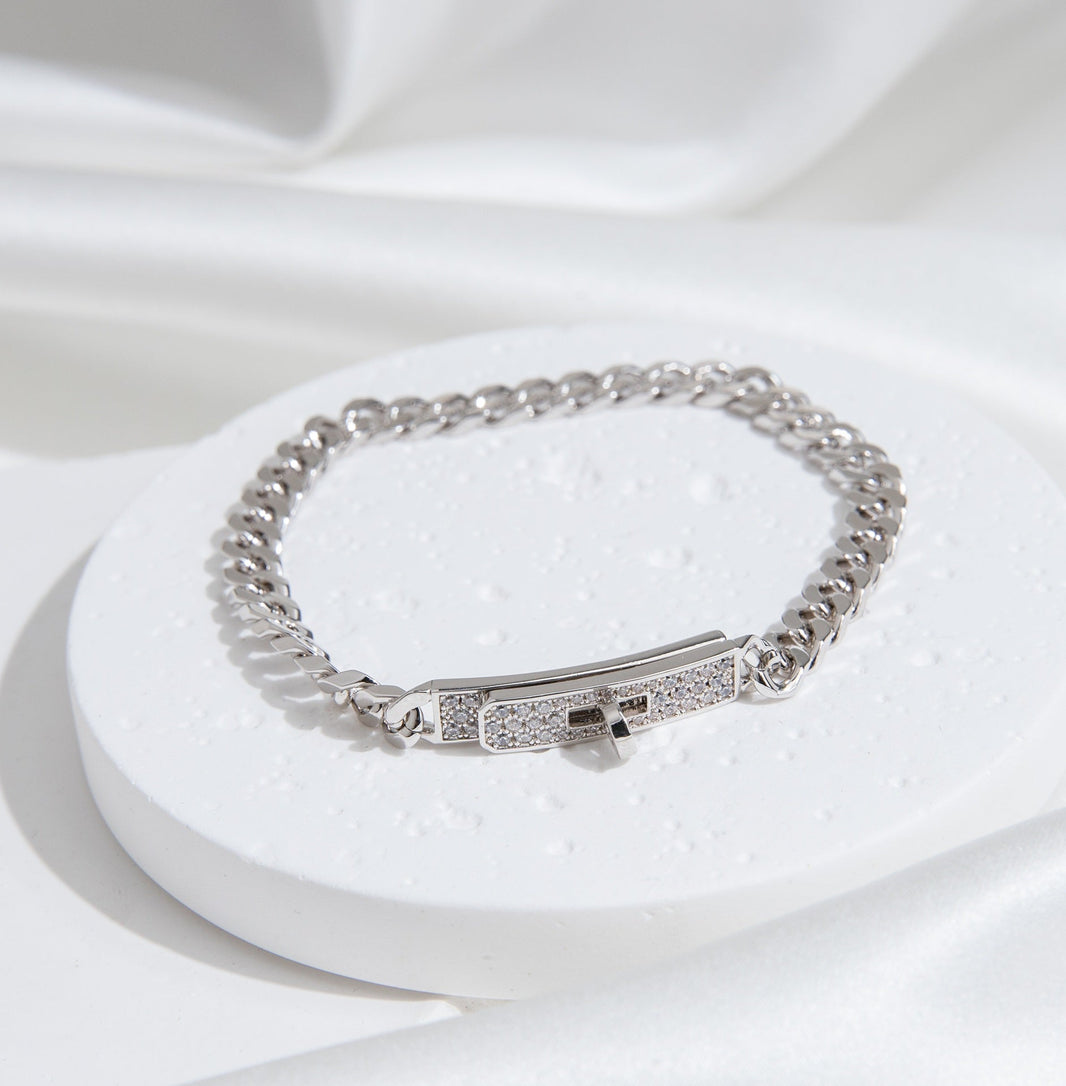 [Camiery]KELLY CHAIN SILVER DIAMOND BRACELET