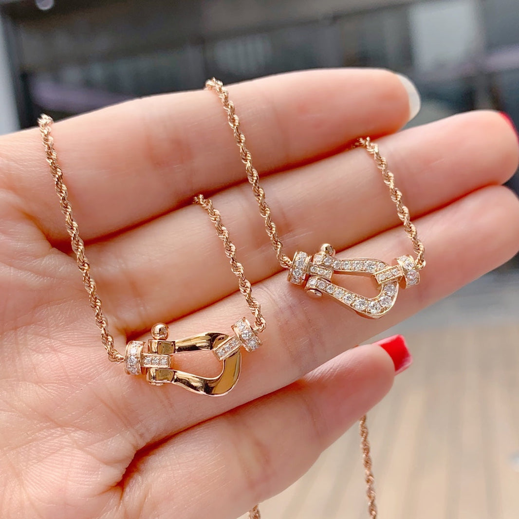 [Camiery]FORCE 10 PINK GOLD DIAMOND NECKLACE