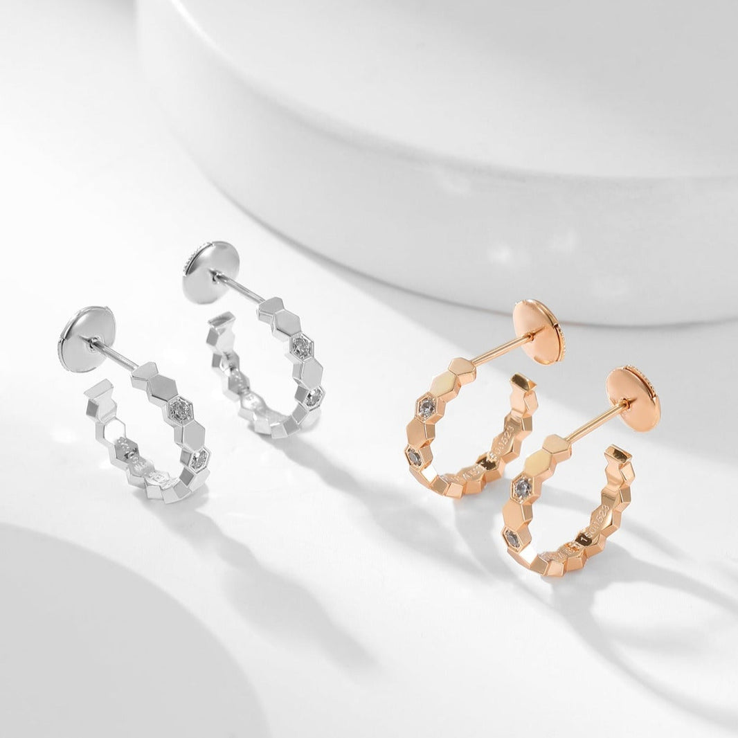 [Camiery]BEE LOVE DIAMOND HOOP EARRINGS