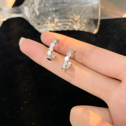 [Camiery]BEE LOVE DIAMOND HOOP EARRINGS