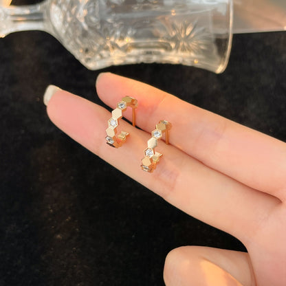 [Camiery]BEE LOVE DIAMOND HOOP EARRINGS