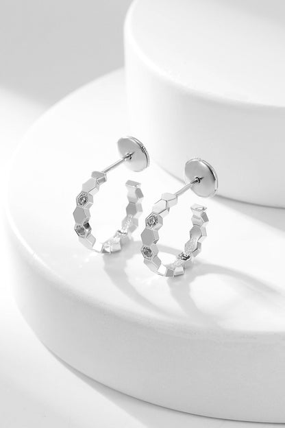 [Camiery]BEE LOVE DIAMOND HOOP EARRINGS