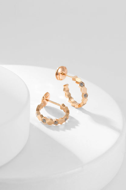 [Camiery]BEE LOVE DIAMOND HOOP EARRINGS