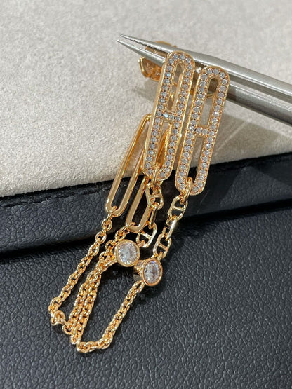 [Camiery]CHAINE CHAOS DIAMOND DROP EARRINGS