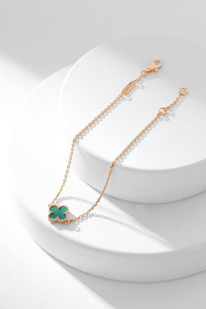 [Camiery]CLOVER BRACELET MALACHITE 1 MOTIF