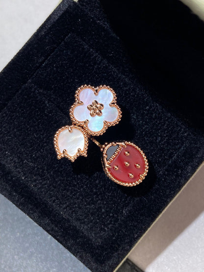 [Camiery]LUCKY 3 MOTIF ROSE GOLD RING