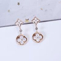 [Camiery]STAR AND SUN PINK GOLD MOP DROP EARRINGS