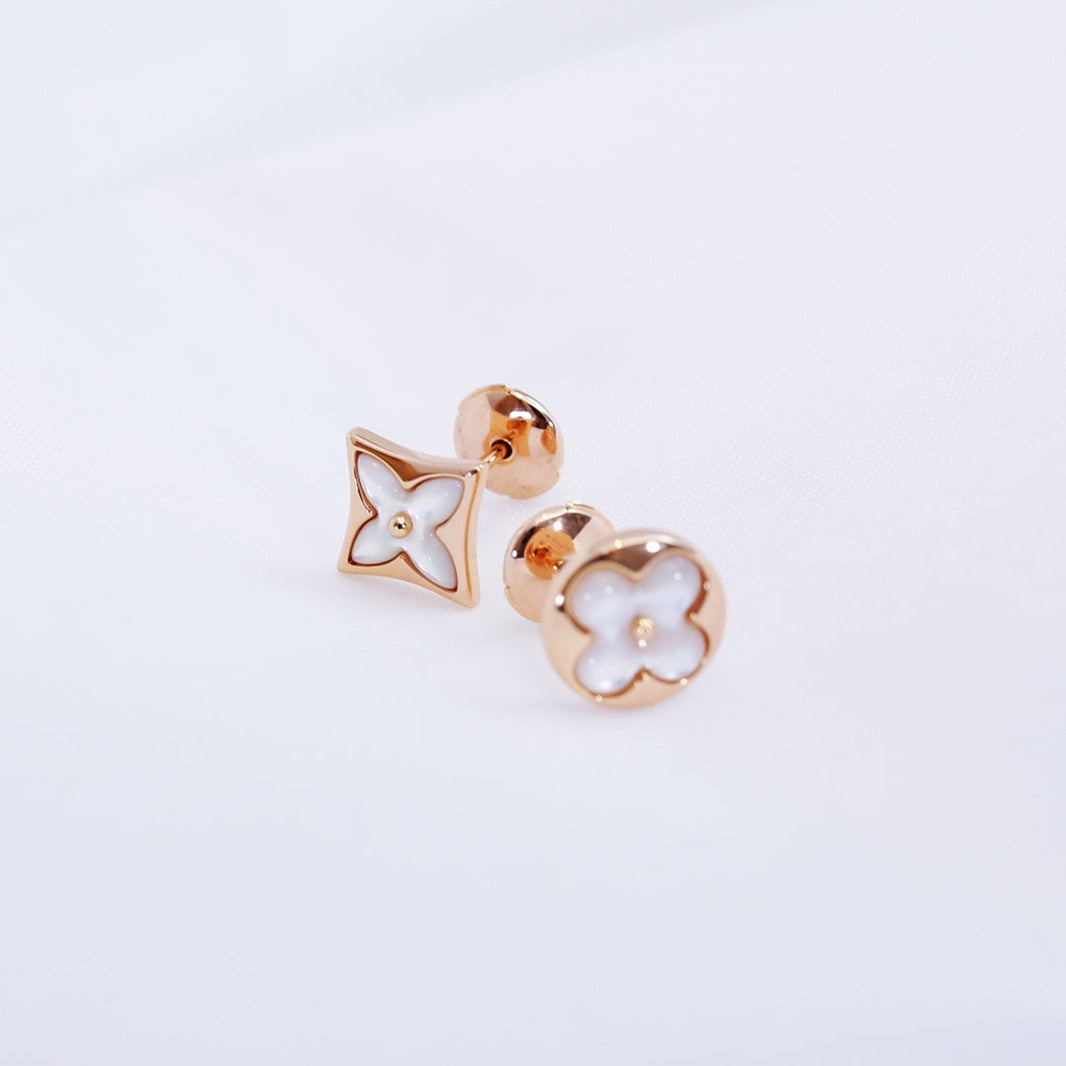 [Camiery]STAR AND SUN PINK GOLD MOP STUD EARRINGS
