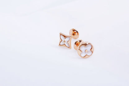 [Camiery]STAR AND SUN PINK GOLD MOP STUD EARRINGS