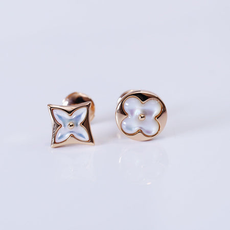 [Camiery]STAR AND SUN PINK GOLD MOP STUD EARRINGS